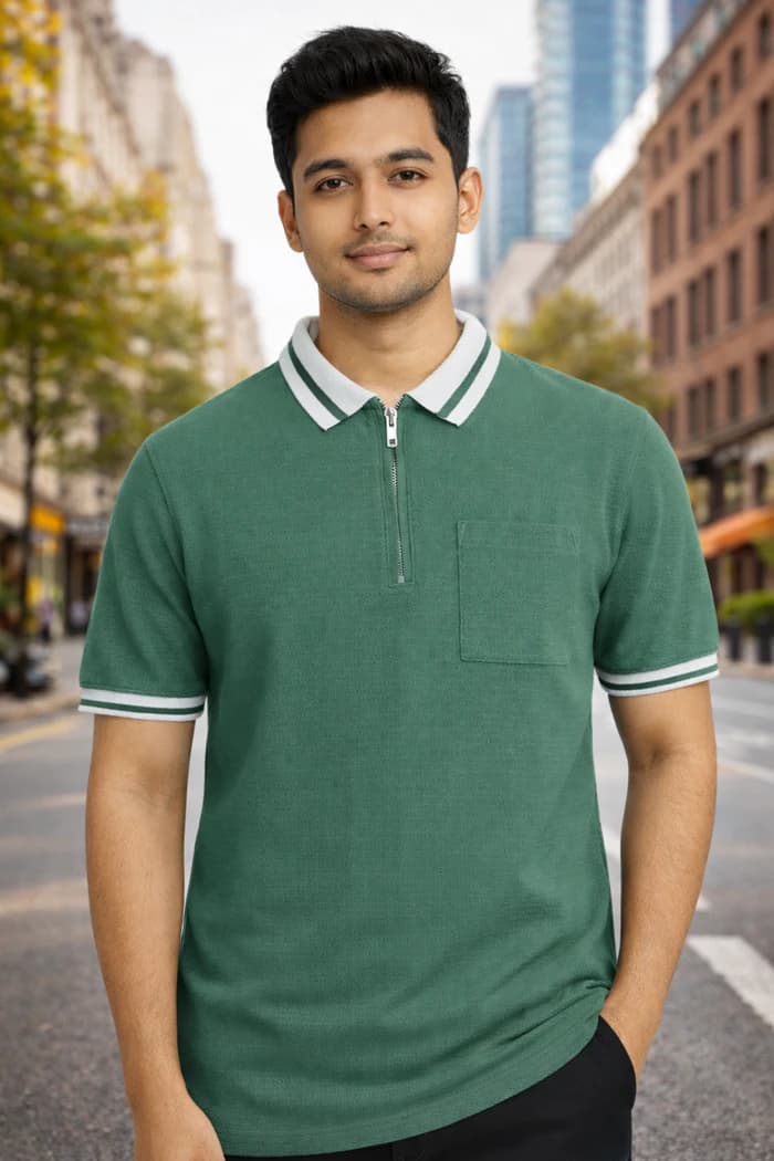 PL150 Green Alzeena men's polo