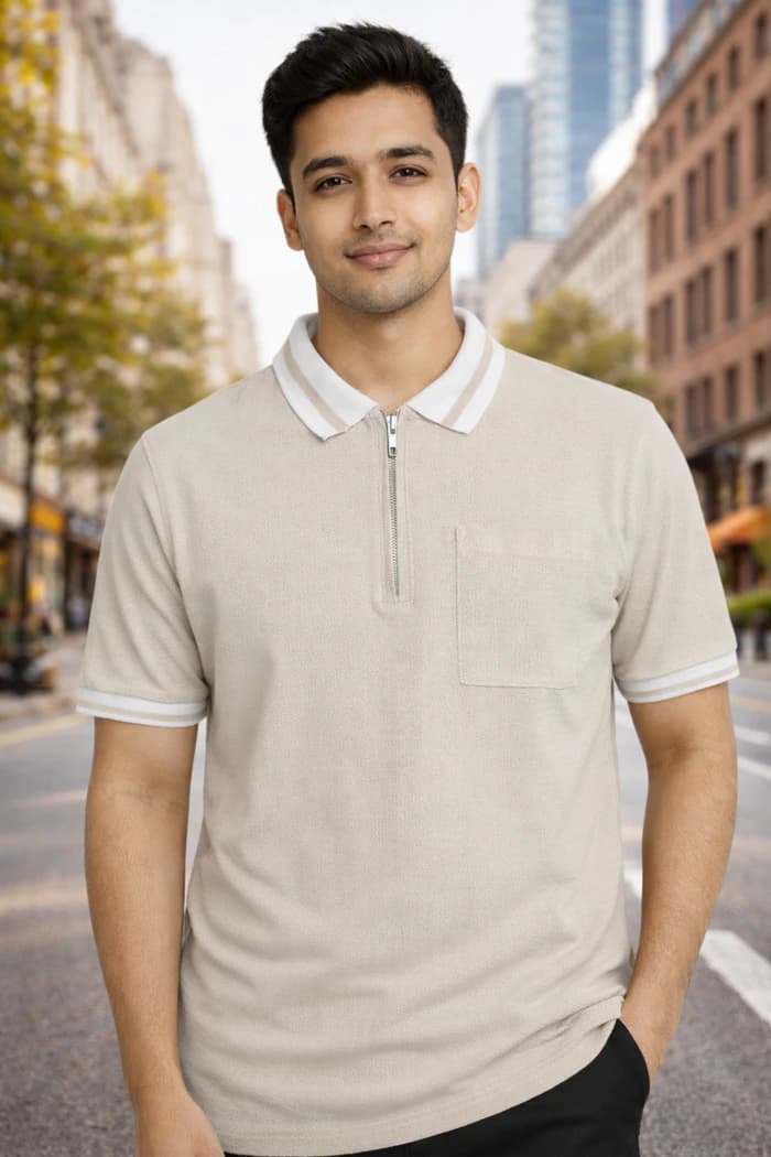 PL150 Off White Alzeena men's polo
