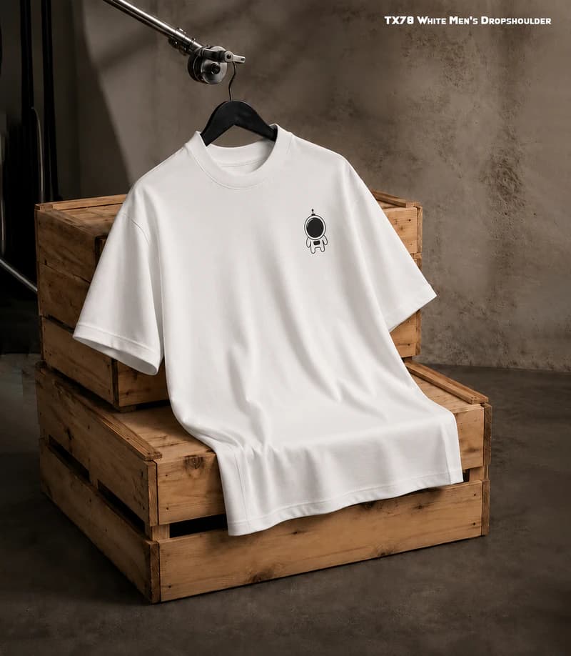 TX78 White Men's Dropshoulder