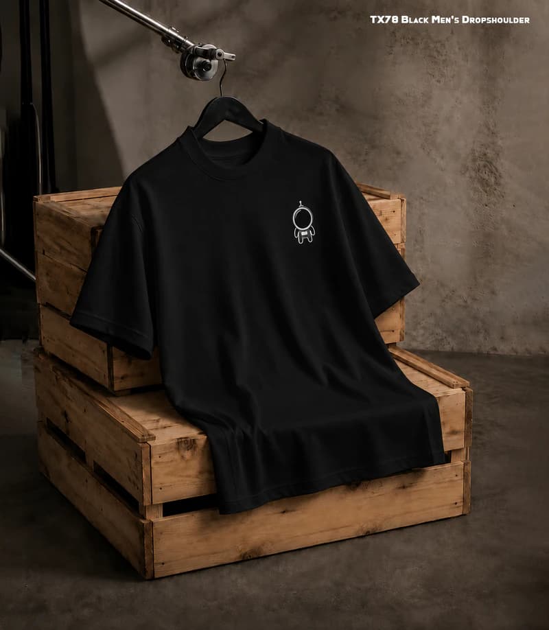 TX78 Black Men's Dropshoulder