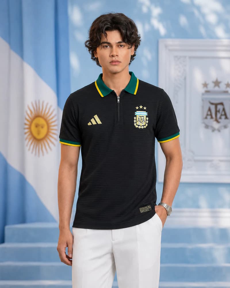 PL160 Black Argintina Men's Polo