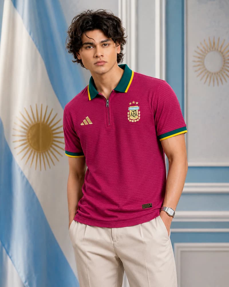 PL160 Maroon Argintina Men's Polo