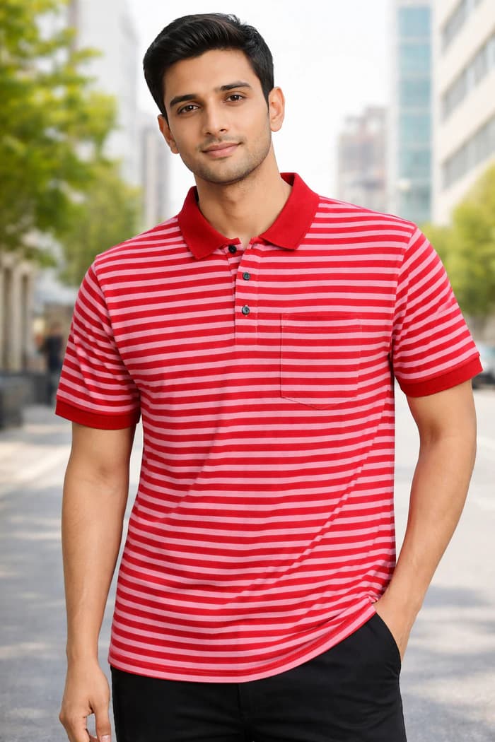 PL151 Red Alzeena men's polo