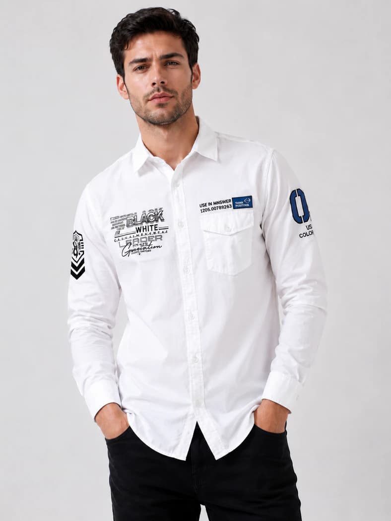 SHT80 White Full Sleeve Shirt