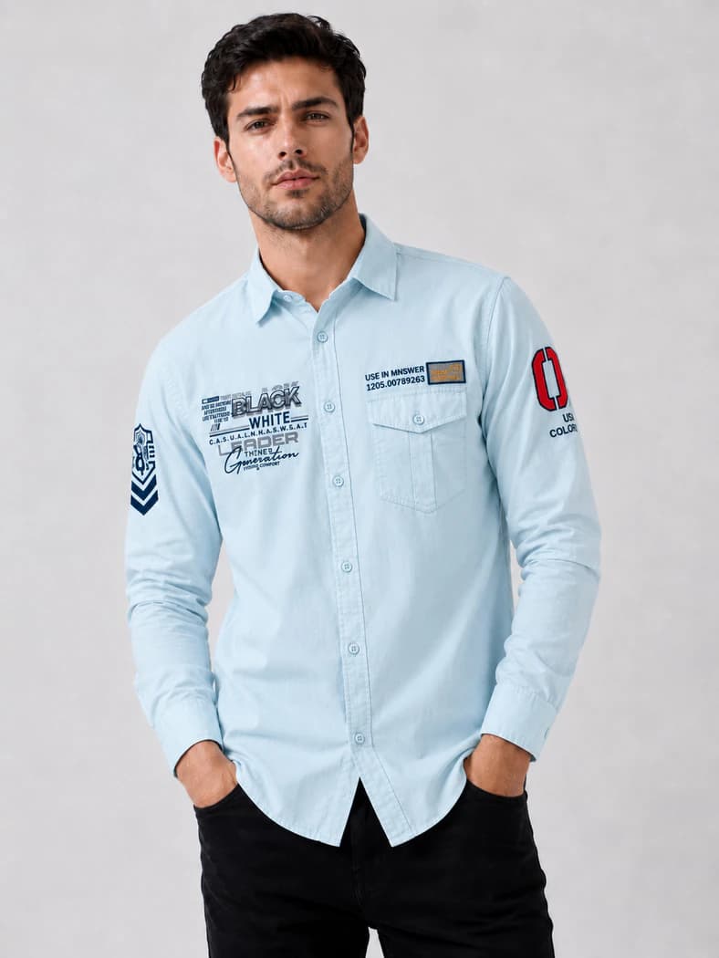 SHT80 Sky Blue Full Sleeve Shirt